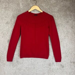Talbots Sweater Womens Extra Small Red Cotton Blend Long Sleeve Pullover- 4357